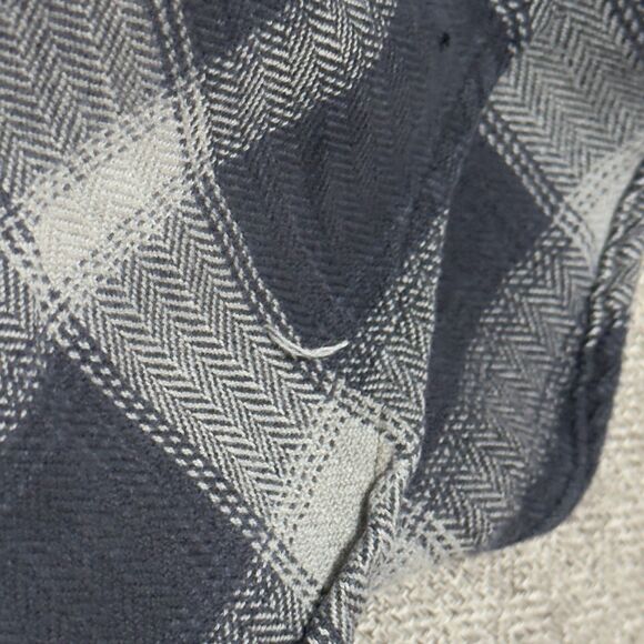 Ruff Hewn Men’s Flannel Shirt Black Grey Plaid Long Sleeve Button Front Size XL - Picture 9 of 15